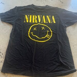 NIRVANA Black and Yellow Short Sleeve Tee